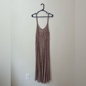 Acacia Swimwear Floral Maxi Dress in Beige and Red